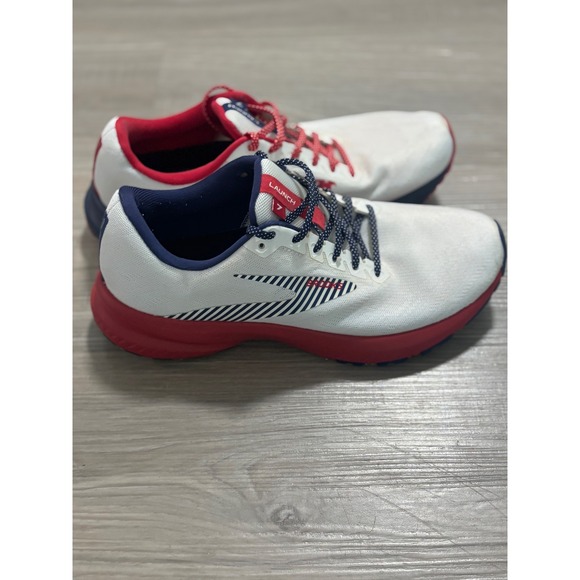 Brooks Launch 7 Women Running Shoes White Red Blue Stars Size 8 AthleticSneaker - Picture 1 of 9